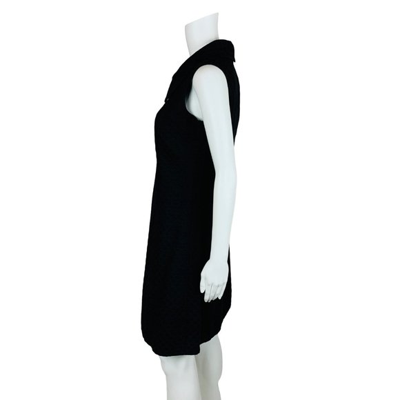 Vintage 1960s Mod Mini Dress Black Circles Peter Pan Collar | B 36" - Picture 7 of 12